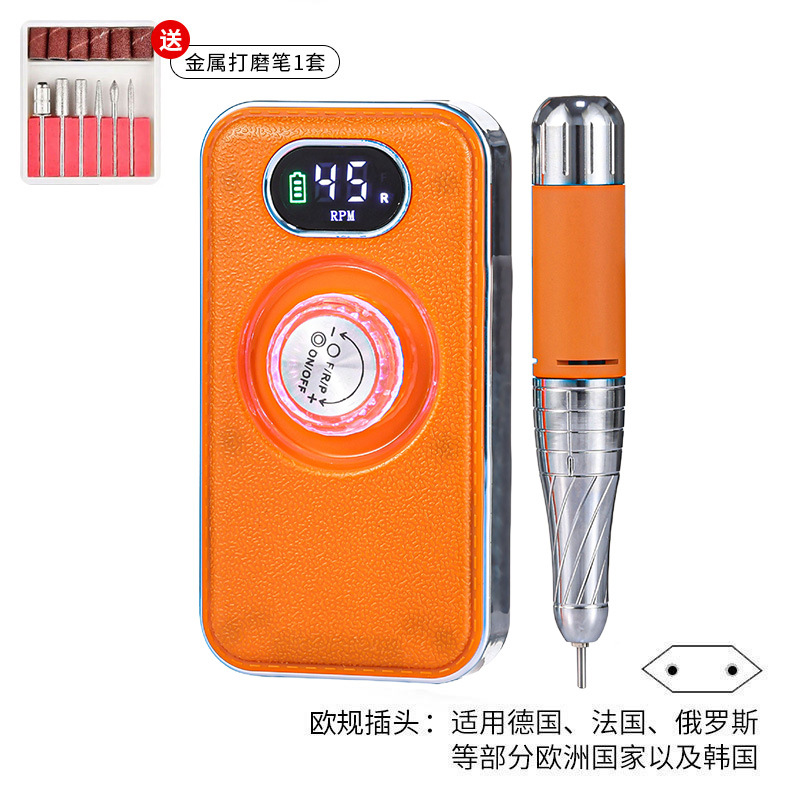 Pulitzador de uñas transfronterizo, tienda de uñas, herramientas de pulido de descarga de uñas profesionales, pulitador de almacenamiento de energía portátil, cuero
