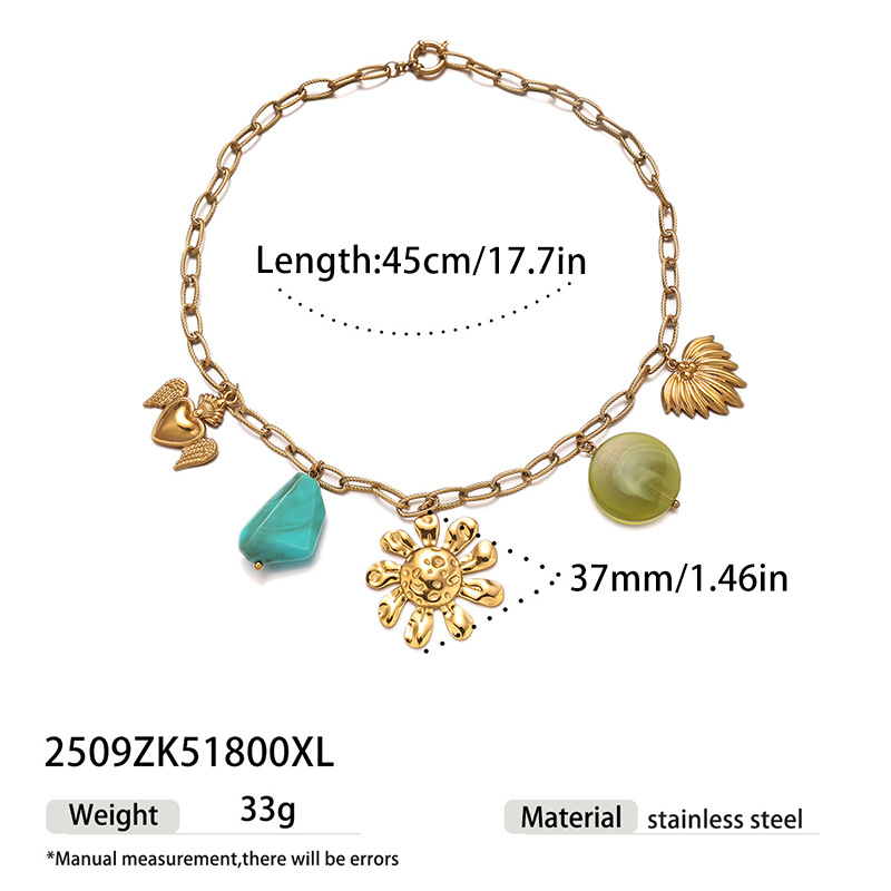 Tiana Europa y los Estados Unidos transfronterizos flores colgante collar colgante de sol universal nicho no desvanecer la cadena de clavícula para mujeres