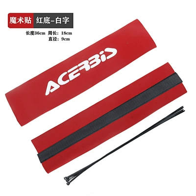 Off-road motorcycle modification accessories Gao Sai Zhenglin CQR XTR KTM T8 universal front shock absorber cover dust cover (Motorcycle Safety Supplies) - white-on-red-magic-sticky