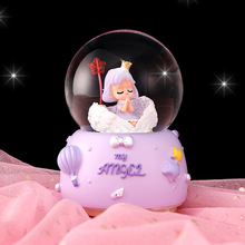 创意天使之翼水晶球音乐盒儿童礼物八音盒节日礼品梦幻雪花水球