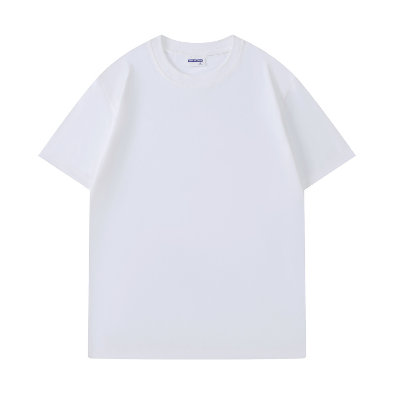 280g Double Yarn Off-Shoulder Round Neck Pure Cotton Short-Sleeved T-Shirt for Men and Women Pure Color Sports Loose High Street Half-Sleeved Bottoming Shirt Trbottomy 280g Double Yarn Off-Shoulder Round Neck Pure Cotton Short-Sleeved T-Shirt for Men and Women Pure Color Sports Loose High Street Half-Sleeved Bottoming Shirt Trbottomy