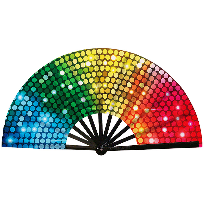 Abanico Plegable de Kung Fu de Plástico, Colorido, para Conciertos y Fiestas