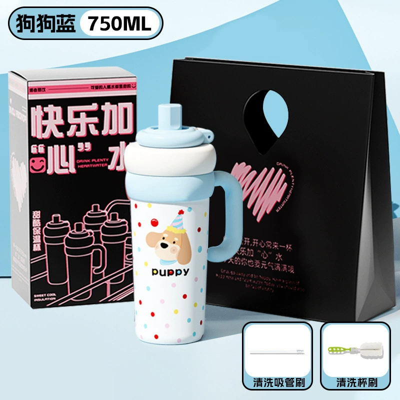 Capacious glass, tea cup, high quality ceramic straw with glass