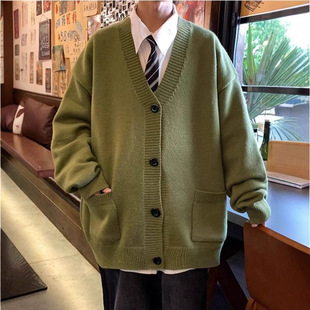 慵懒厚针织V领毛衣V Neck Knit Sweater