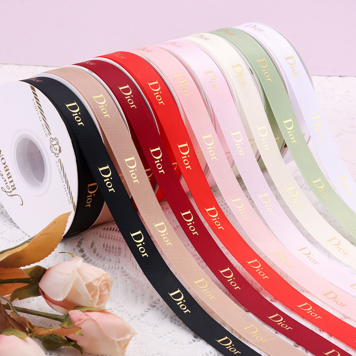 DIY üçün atlaz lent və çiçək bəzək materialı dəsti