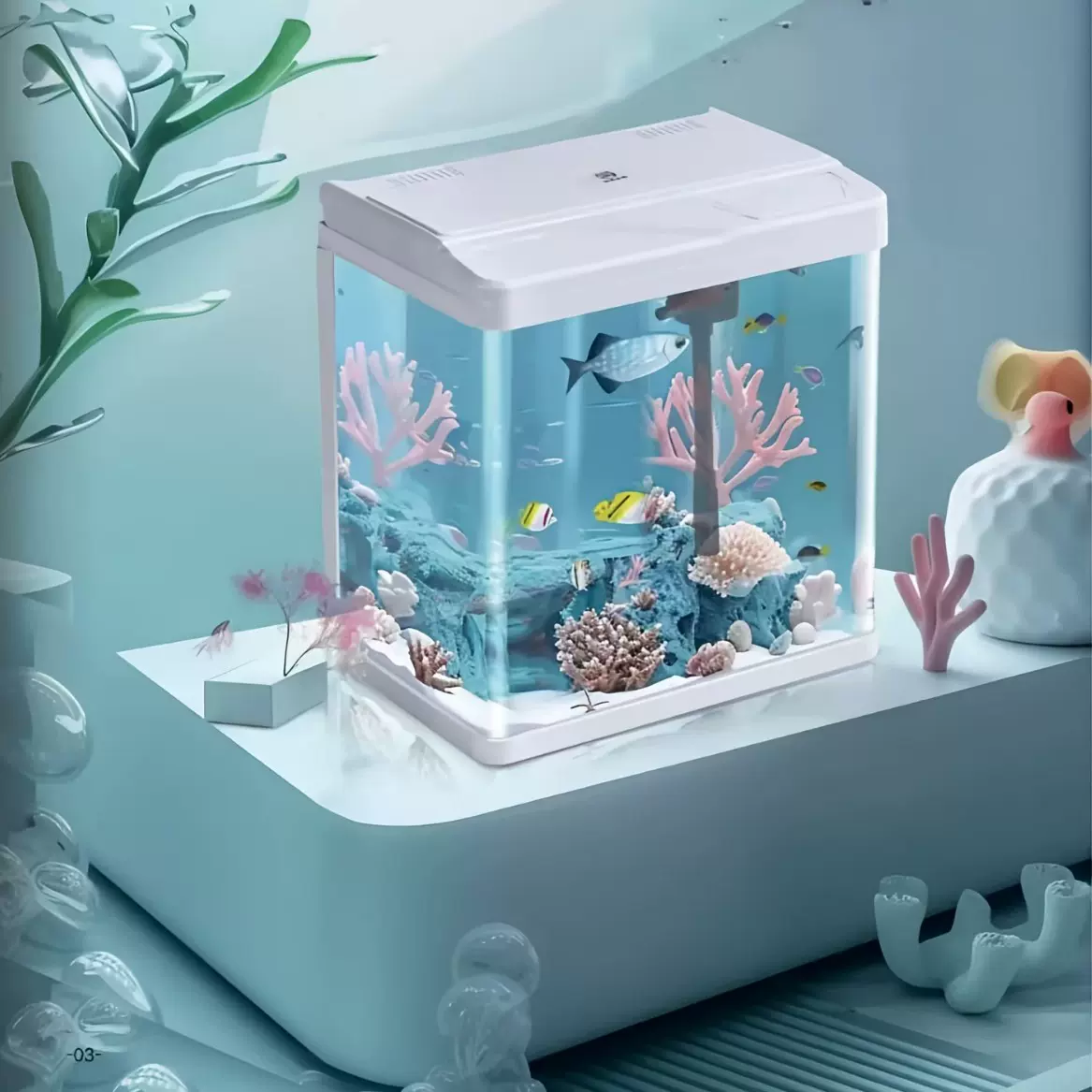 定制弧形热弯金鱼缸家用小型桌面懒人免换水生态水族箱鱼缸