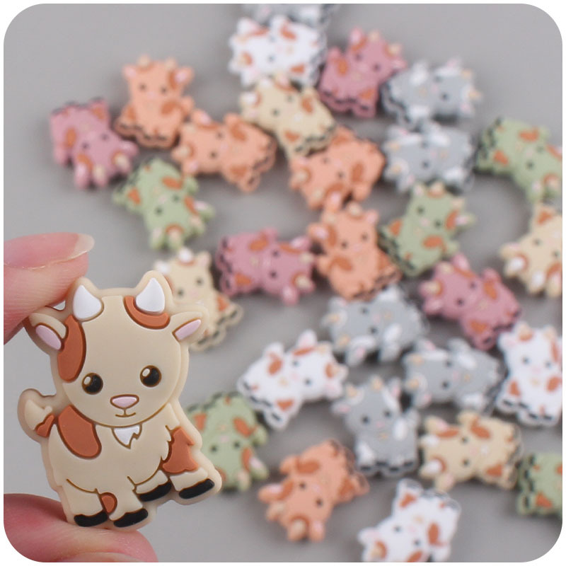 Productos para bebés caricatura animal silicona cordero creativo DIY baby molar chupeta anti-caída accesorios de cadena