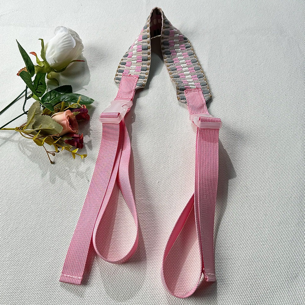 핑크 자카드 와이드 숄더 스트랩