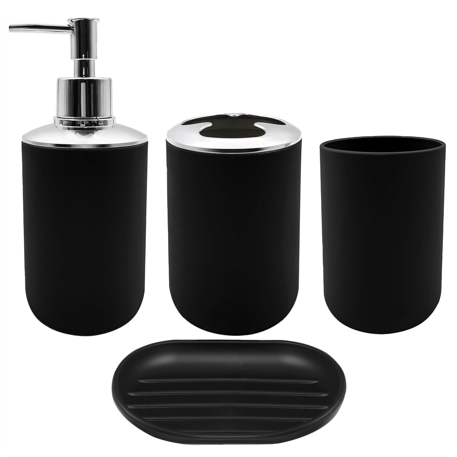 Kit de baño de lavado de 4 piezas enjuague bucal jabón botella de emulsión soporte de cepillo de dientes artículos para el hogar almacenamiento de baño image 2