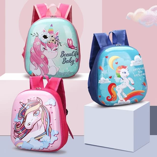 幼儿园卡通双肩包男女童印LOGO蛋壳包包2-7岁独角兽儿童书包批发