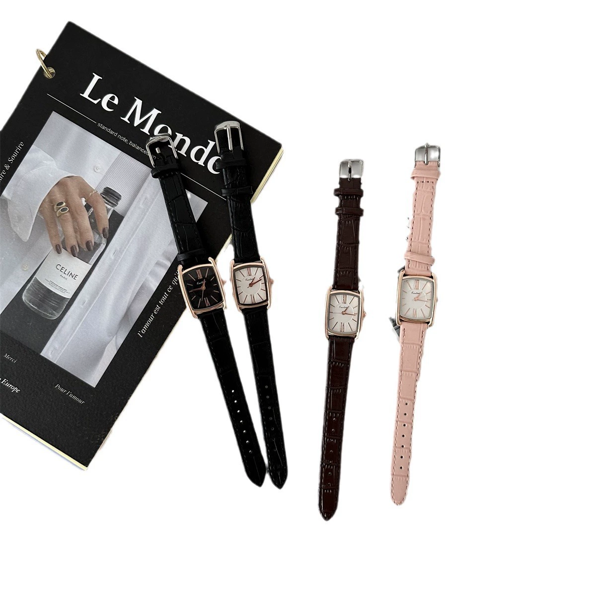 Retro swiss watch, creative quartz belt