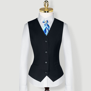 Women's Spring and Autumn Vest Suit Jacket Professional Workwear Vest Unisex Fashion British Style