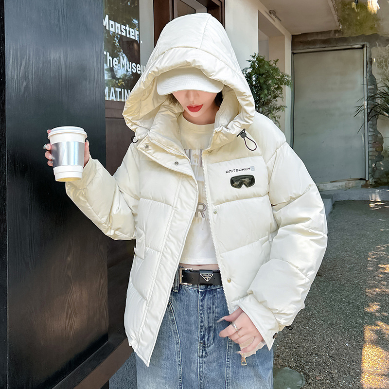 Ropa de algodón para mujeres otoño y invierno 2025 nuevo estilo de estilo universitario corto suelto y grueso vestido de pan vestido de algodón de color caramelo chaqueta de algodón image 6