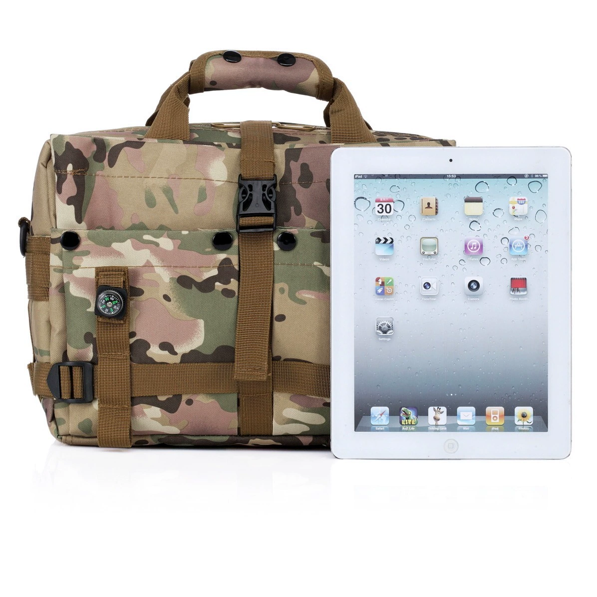 Laptop, tactics bag, camera