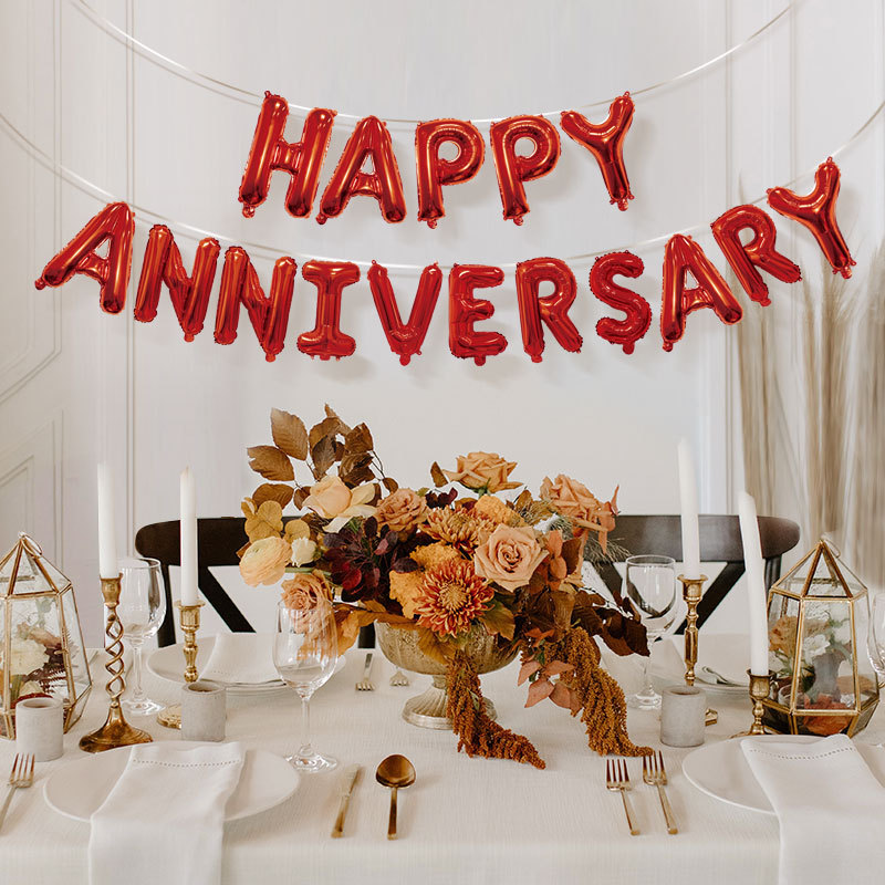 16-inch Happy Wedding Anniversary HAPPY ANNIVERSARY Aluminum Film Balloon suit Decoration 16-inch Happy Wedding Anniversary HAPPY ANNIVERSARY Aluminum Film Balloon suit Decoration