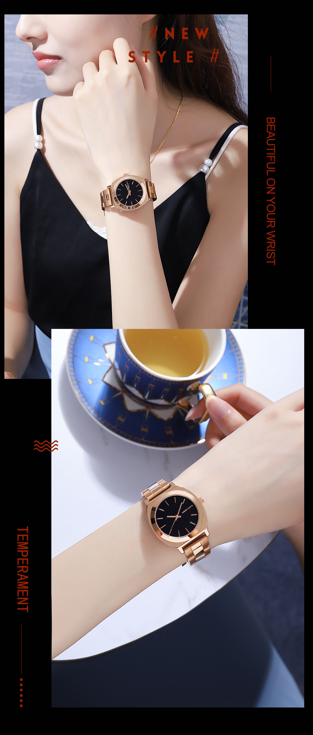 Movement Waterproof Watch With Steel Strap Women's Casual Butterfly Clasp Quartz Watch_voghion.com