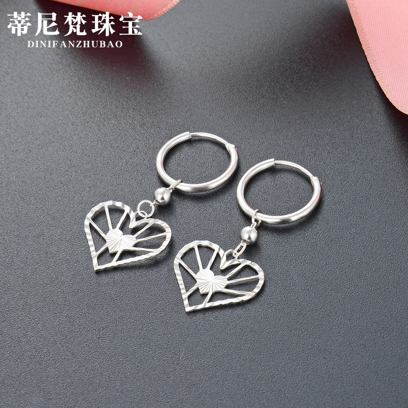 Pendientes personalizados estilo fresco estilo japonés y coreano s925 plata coche flor pendientes transfronterizos accesorios creativos en forma de corazón pendientes para mujeres