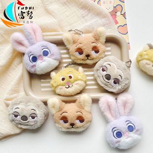 Crazy Animal City Cartoon Prototype Peripheral Doll Accessories Cute Plush Animal Head Doll Brooch Key Pendant