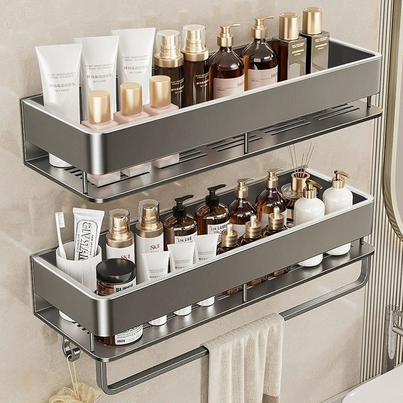 Toilet Bathroom Storage Rack Elevated Hole-free Wall Hanging Toilet Toilet Washstand High-end Storage Shelf