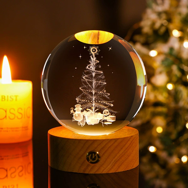 8 cm crystal ball-Christmas tree