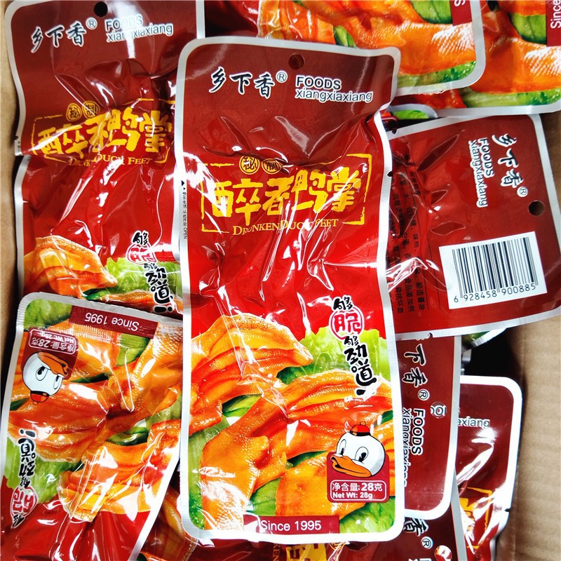 温州特产乡下香醉香鸭掌28g*1包香辣味休闲零食品小吃脆泡鸭爪