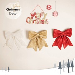 クリスマスの韓国式のフラッシュの粉の蝶結びのクリスマスツリーの花輪の藤の条の装飾の部品