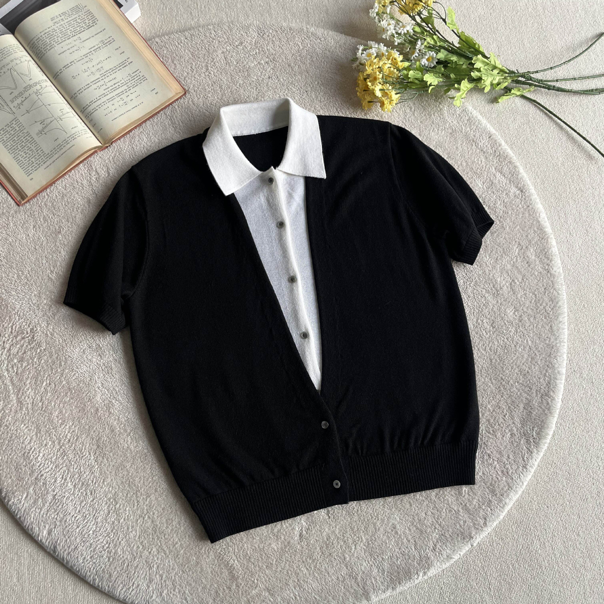 Camisas de polo de manga corta de estilo antiguo, camisetas de punto masculinas falsas de dos piezas, camisetas de hielo, camisetas de verano, fábrica transfronteriza al por mayor