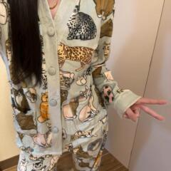 韩版小猫咪德绒睡衣女加绒加厚冬季薄绒家居服大码套装秋冬天新款