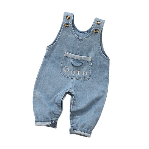International Trade 2024 Boys' and Girls' Pants Children's Overalls Denim Baby Rompers Children's Clothing