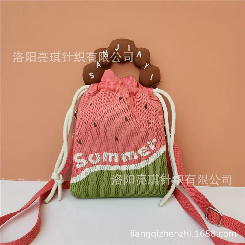 高级感Ins 新款手机包可爱卡通针织包小众设计潮流单肩斜挎单肩包