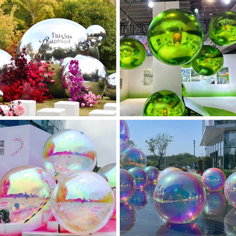 充气镜面球pvc闭气炫彩镭射球酒吧反光商场婚庆美陈装饰气模定制