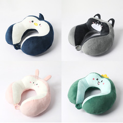 新型キャメルケースu型枕オフィスpp綿水晶パイル刺繍u型枕車載首保護枕メーカー卸売り