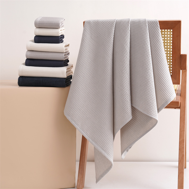 Waffle Honeycomb Gauze Japanese Adult and Children's Towel Bath Towel Thickened Cotton Honeycomb Mesh Easy to Dry Spot Wholesale Waffle Honeycomb Gauze Japanese Adult and Children's Towel Bath Towel Thickened Cotton Honeycomb Mesh Easy to Dry Spot Wholesale