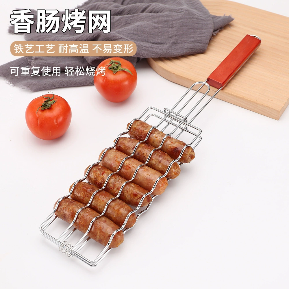 Сертифицированные FCM складные гриль-сетки для барбекю, щипцы для барбекю на открытом воздухе, инструменты для электропокрытия для приготовления хот-догов и сосисок на гриле.