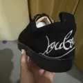 Black velvet and white back embroidery