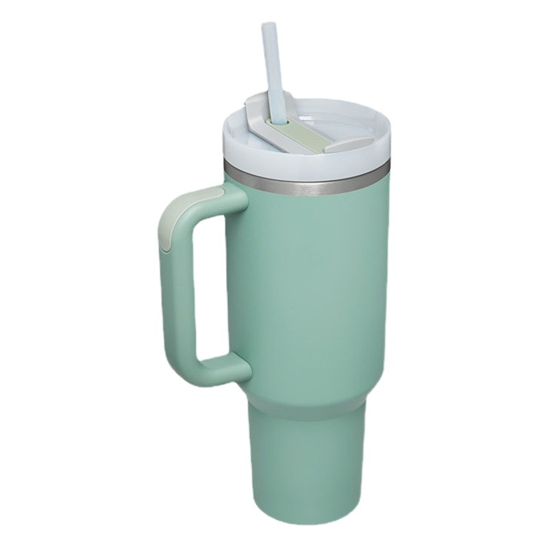 Nueva manija de segunda generación transfronteriza de 40oz Calentador de hielo de la taza Taza de preservación del calor preservación en frío con taza de café de paja taza de vacío de acero inoxidable
