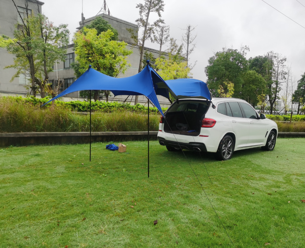 Car Sunshade Tent, Camping Tent Side Tent, Car Rear Suv Side Canopy, Self-Driving Camping Rain Shelter, Rainproof and Windproof