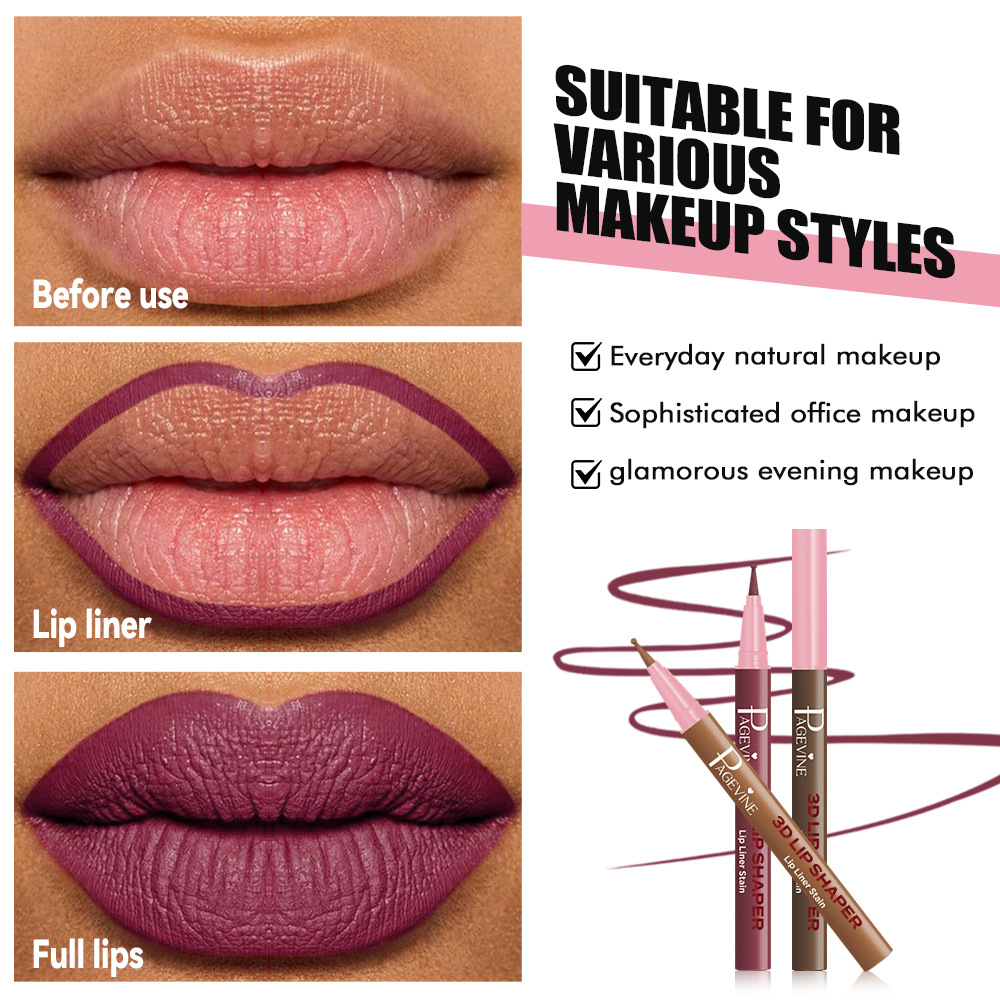 El estilo transfronterizo PAGE VINE lápiz de maquillaje de color natural no es fácil de manchar lápiz de maquillaje de labios de cabeza redonda