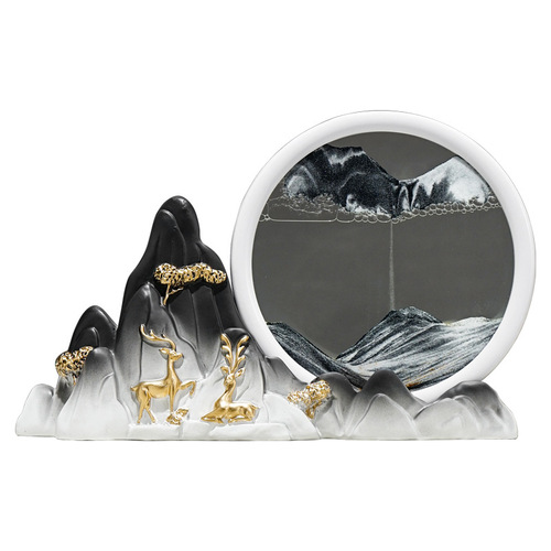 Flow Sand Painting Creative Hourglass New Chinese Style Light Luxury Shelf TV Stand Living Room Wine Cabinet Decorative Ornament Valentine's Day Gift