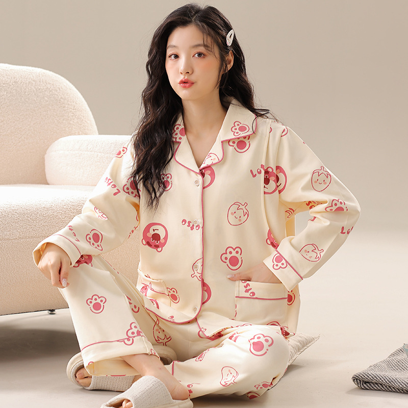 2024 spring pregnant women's pajamas women's [side opening design adjustable elastic band] imitation cotton pull stand month clothes