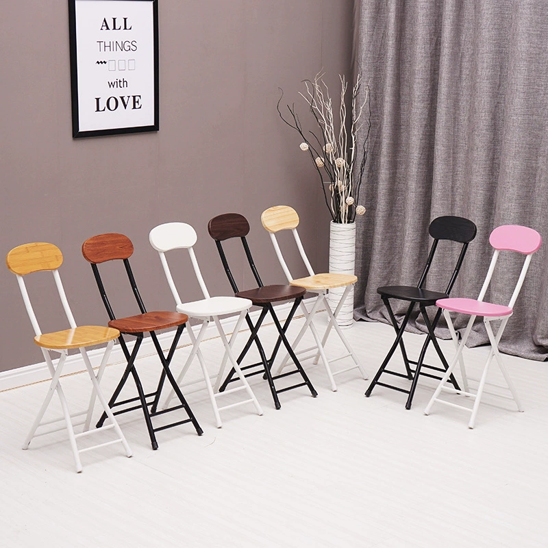 Складной стул Домашний обеденный стул Стул спинки Тренировочный стул Стул для студенческого общежития Простой компьютерный стул Портативный складной круглый стул
