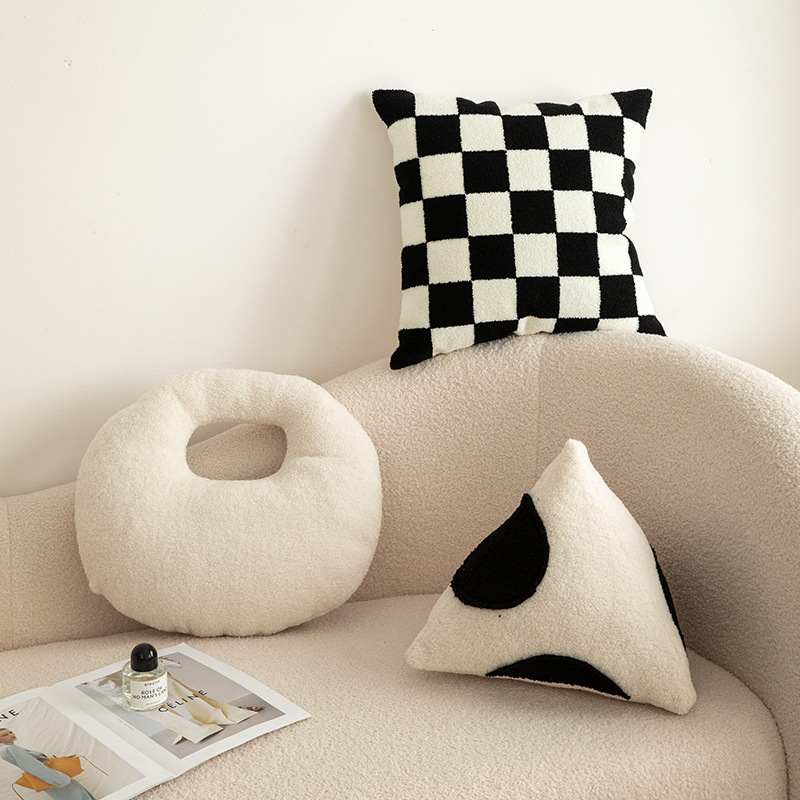 Geometric Checkered Pillow 9