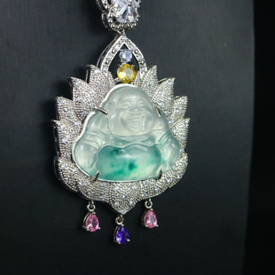 Wholesale Perfect High Ice Seiko Inlaid Maitreya Brand Fine Jewelry Buddha Pendant Inlaid Maitreya Live Goods