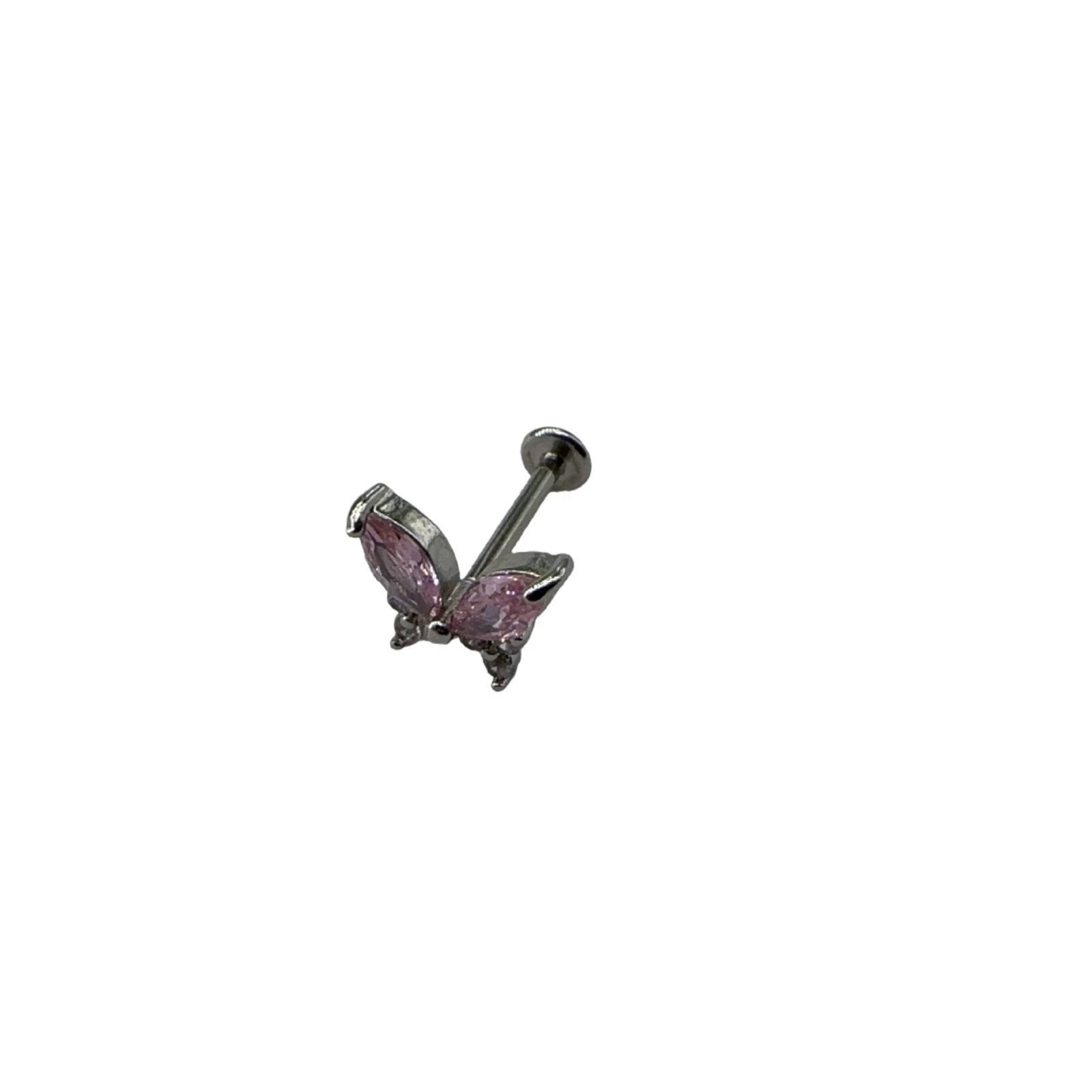Diamond marquise zircon butterfly inner tooth lip nail ear bone nail hot girl sweet and cool piercing jewelry pure lust style cute ins