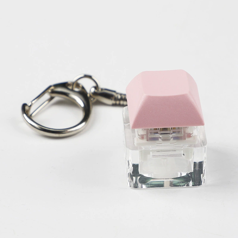 tester: Acrylic single‑shaft keycap tester keychain, multi‑color, decompression mechanical switch tester