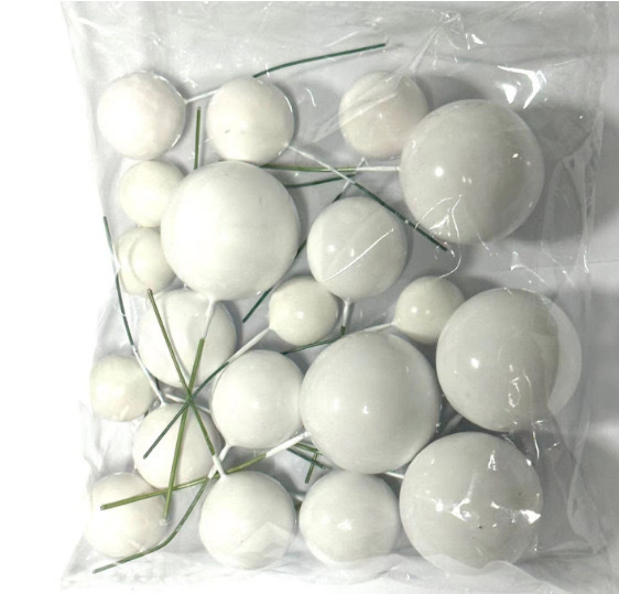 흰색 공 20개 혼합 팩(4가지 크기 각 5개)