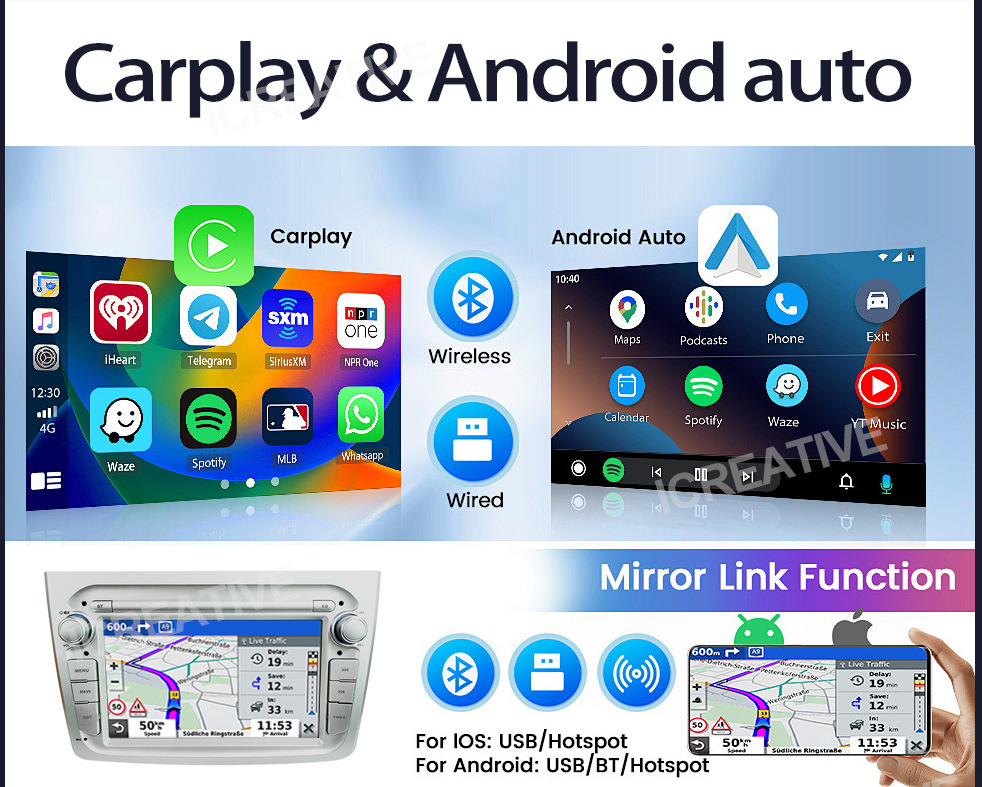 Suitable for 7inch Alfa Romeo Android Car Smart Gps Bluetooth Wireless Central Navigation All-In-One Machine