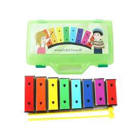 批发手提彩色8音盒琴 儿童玩具八音手敲琴打琴 奥尔夫打击乐器