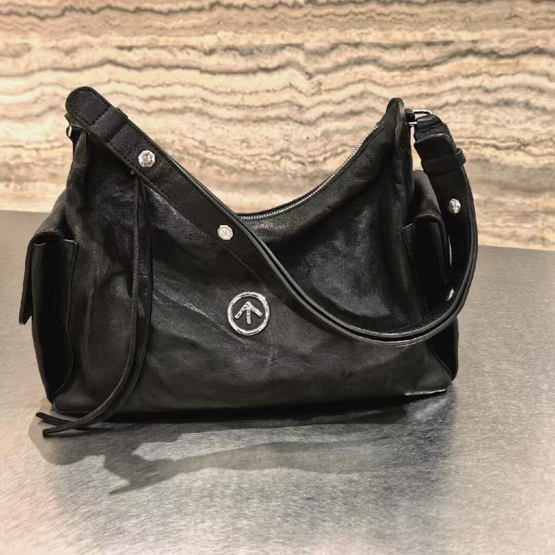 Grot 26 New Color Toast Hobo Bag Vegetable-Tanned Pleated Casual Versatile Commuter Underarm Bag Single Shoulder Crossbody Bag