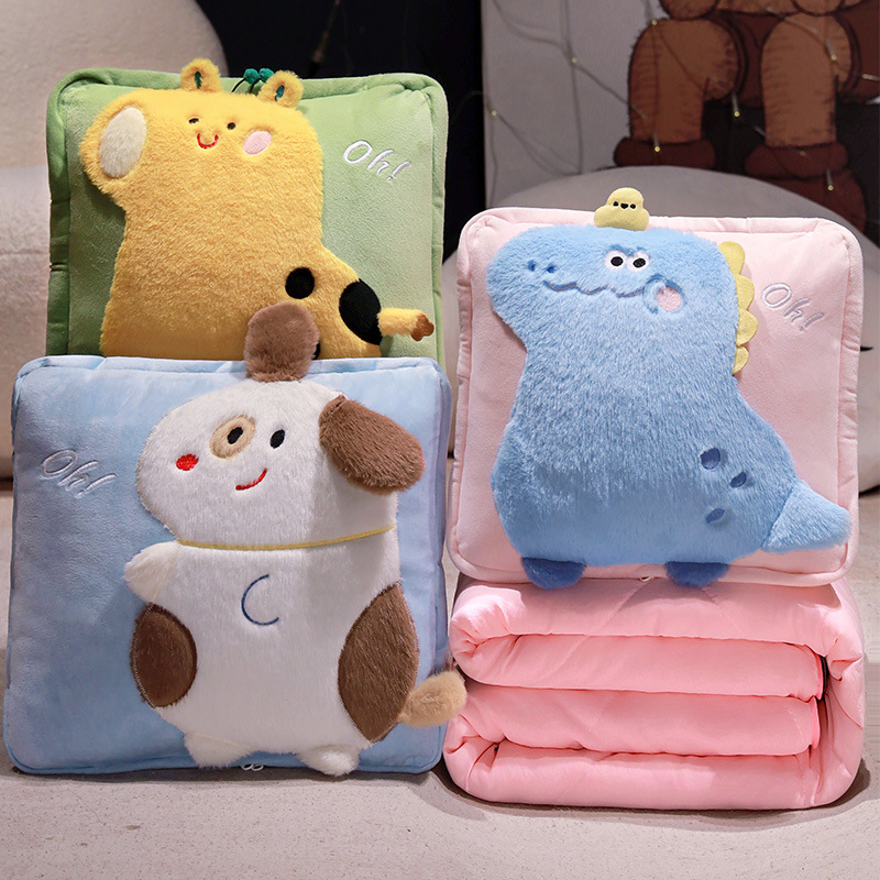 Dual-purpose colcha almohada pequeña manta de oficina siesta de aire acondicionado plegable coche cojín de coche